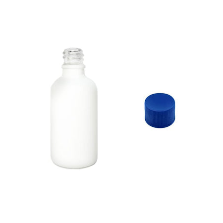 50ml Matte White Glass Dropper Bottle with Blue PP Wadded Cap DIN 18mm