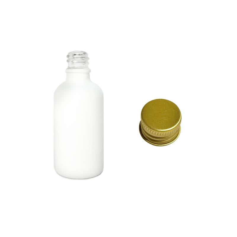 50ml Matte White Glass Dropper Bottle with Gold Aluminium Cap