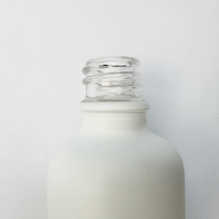 50ml Matte White Glass Dropper Bottle with Tamper Evident Ribbed Black Cap and EPE Liner (Type III)