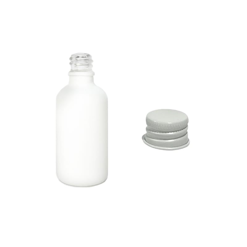 50ml Matte White Glass Dropper Bottle with White Aluminium Cap