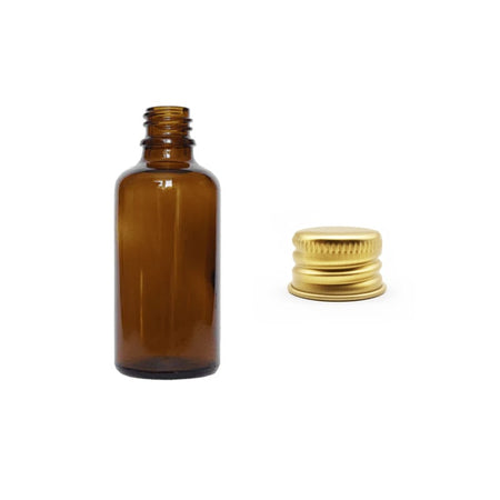50ml Premium Amber Glass Dropper Bottle with Gold Aluminium Cap