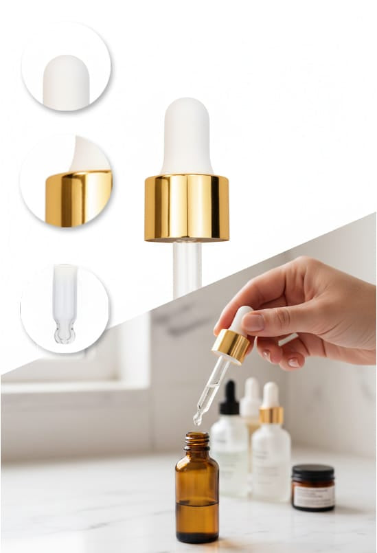 50ml White & Gold Ball End Dropper Pipette DIN18