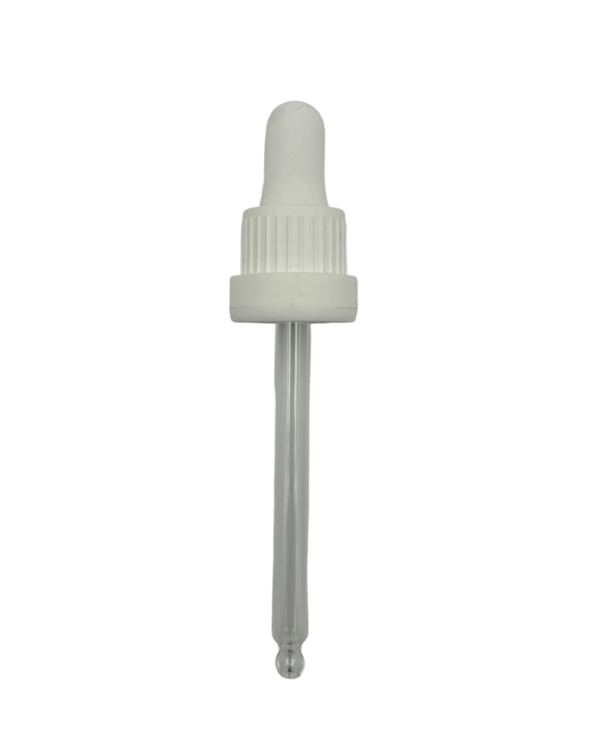 60ml White Tamper Evident Ball End Dropper Pipette (Type III) DIN18