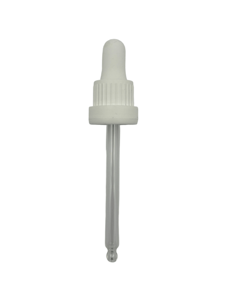 60ml White Tamper Evident Ball End Dropper Pipette (Type III) DIN18