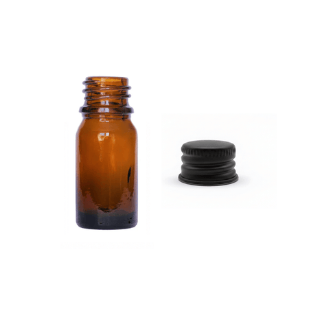 5ml Amber Glass Dropper Bottle with Black Aluminium Cap