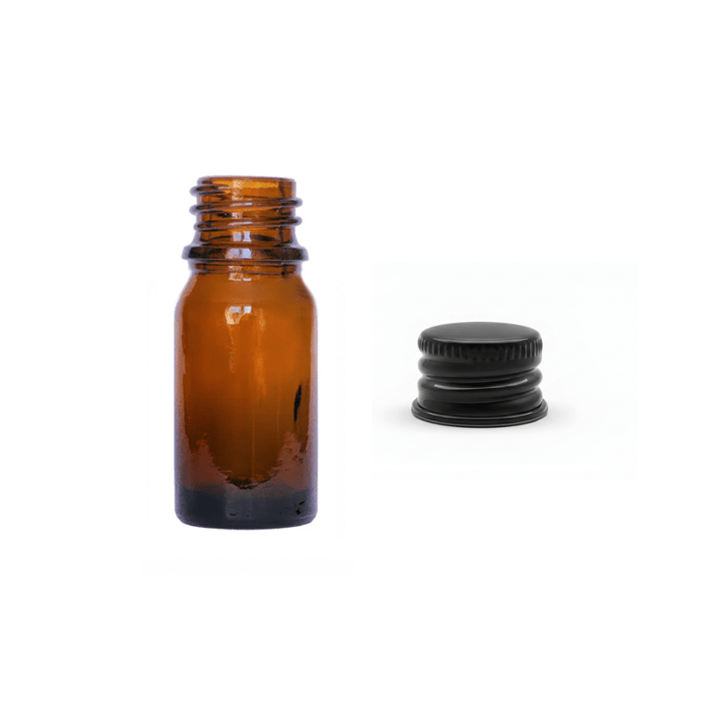 5ml Amber Glass Dropper Bottle with Black Anodised Aluminium Cap