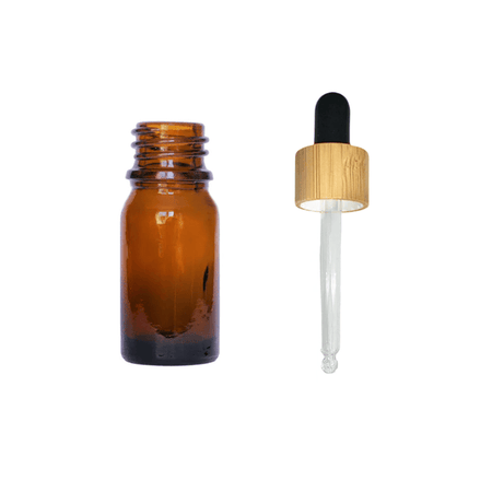 5ml Amber Glass Dropper Bottle with Black Bamboo Dropper