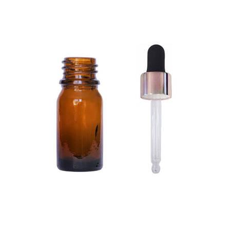 5ml Amber Glass Dropper Bottle with Black & Rose Gold Dropper