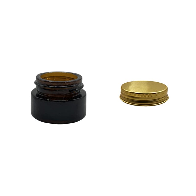 5ml Amber Glass Jar With Gold Aluminium Lid - Pack of 15