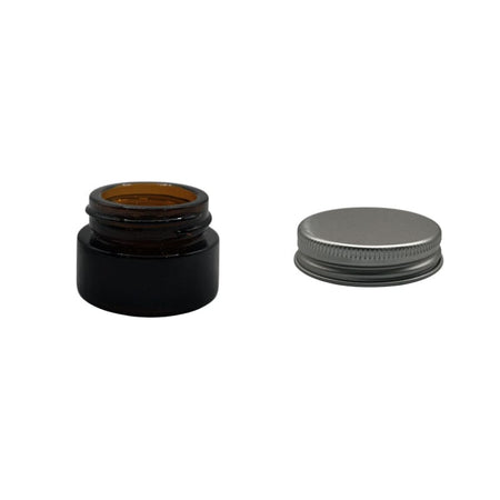 5ml Amber Glass Jar With Silver Aluminium Lid - Pack of 15