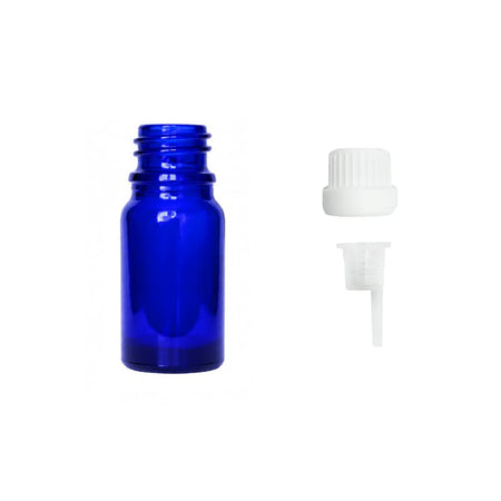 5ml Blue Glass Dropper Bottle with 0.6mm Dripper Insert and Tamper Evident White Cap (Type III)