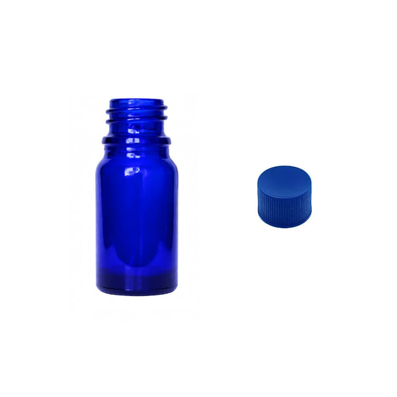 5ml Blue Glass Dropper Bottle with Blue PP Wadded Cap DIN 18mm