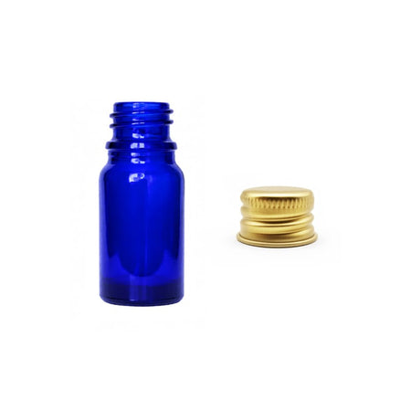 5ml Blue Glass Dropper Bottle with Gold Aluminium Cap