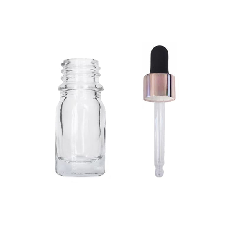 5ml Clear Glass Dropper Bottle with Black & Rose Gold Dropper