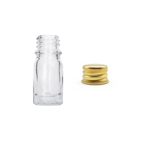 5ml Clear Glass Dropper Bottle with Gold Aluminium Cap