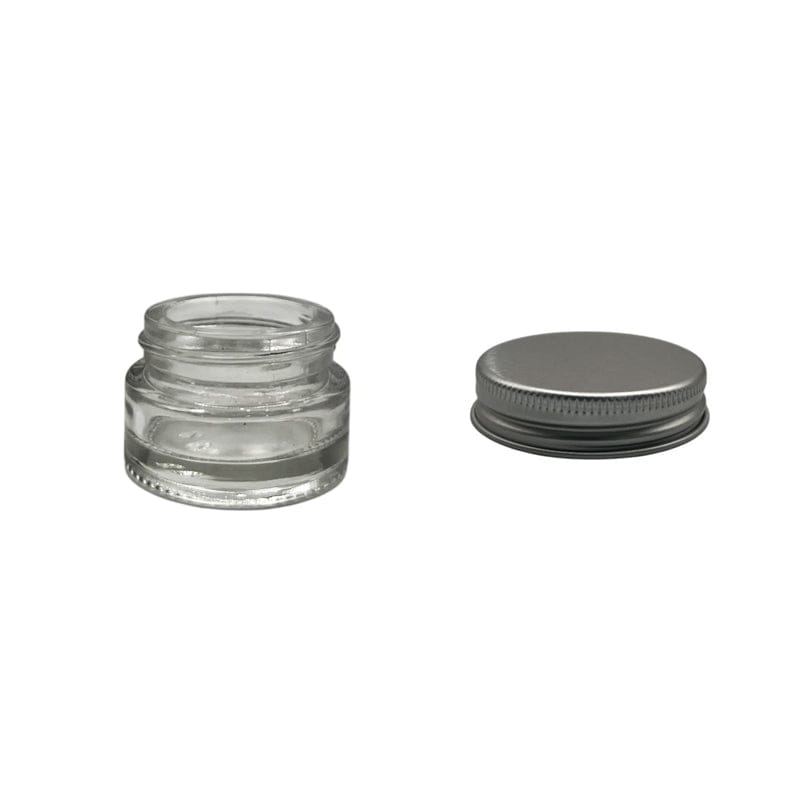 5ml Clear Glass Jar With Silver Aluminium Lid - Pack of 15