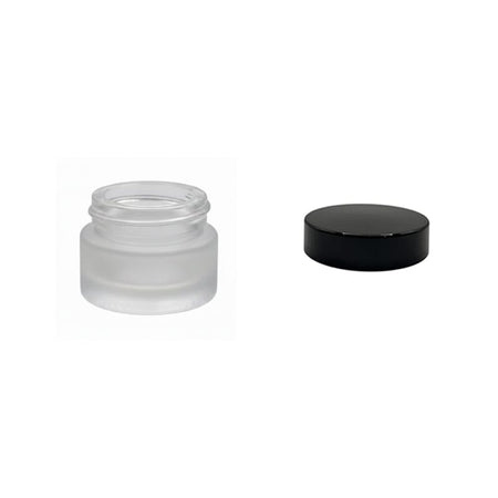 5ml Frosted Clear Glass Jar with Black ABS Lid