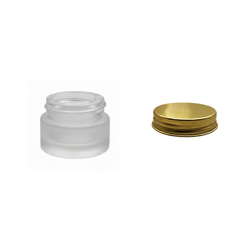 5ml Frosted Clear Glass Jar with Gold Aluminium Lid