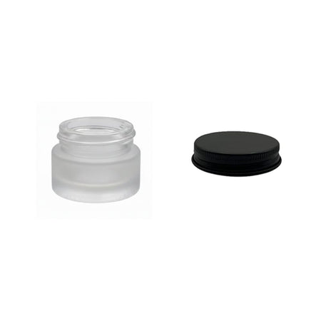 5ml Frosted Clear Glass Jar with Matte Black Aluminium Lid