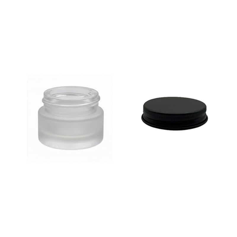 5ml Frosted Clear Glass Jar with Matte Black Aluminium Lid