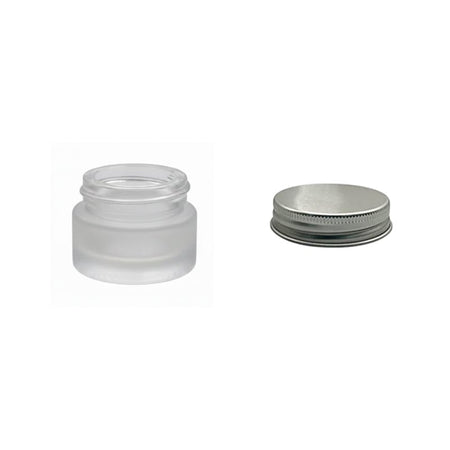 5ml Frosted Clear Glass Jar with Silver Aluminium Lid