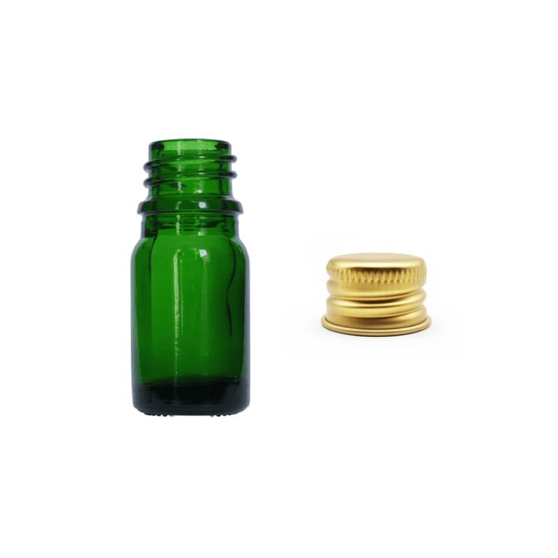 5ml Green Glass Dropper Bottle with Gold Aluminium Cap