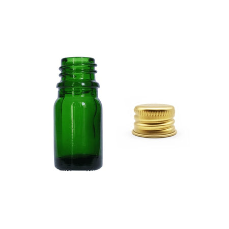 5ml Green Glass Dropper Bottle with Gold Aluminium Cap