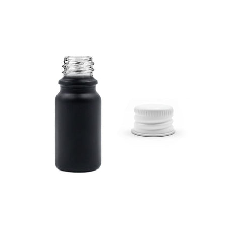 5ml Matte Black Glass Dropper Bottle with White Aluminium Cap