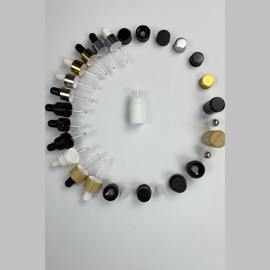 5ml Matte White Glass Dropper Bottle
