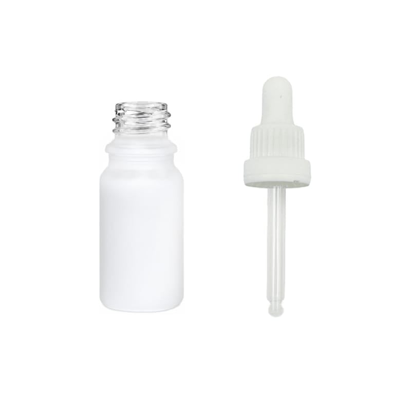 5ml Matte White Glass Dropper Bottle & White Tamper Evident Ball Ended Pipette (Type III)