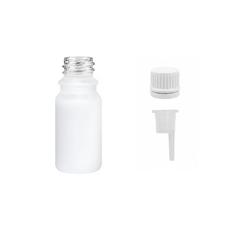 5ml Matte White Glass Dropper Bottle with 0.6mm Dripper Insert and Tamper Evident White Cap (Type II)