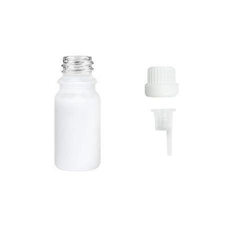 5ml Matte White Glass Dropper Bottle with 0.6mm Dripper Insert and Tamper Evident White Cap (Type III)