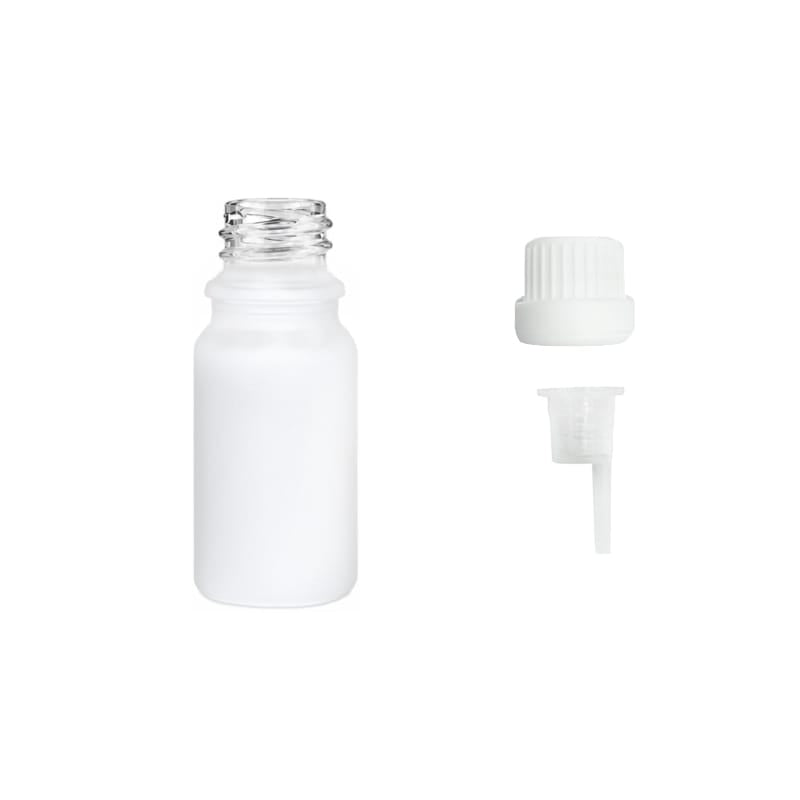 5ml Matte White Glass Dropper Bottle with 0.6mm Dripper Insert and Tamper Evident White Cap (Type III)
