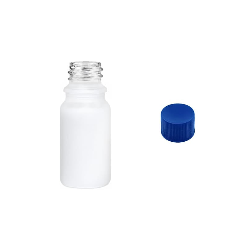 5ml Matte White Glass Dropper Bottle with Blue PP Wadded Cap DIN 18mm