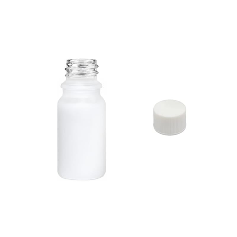 5ml Matte White Glass Dropper Bottle with White PP Wadded Cap DIN 18mm