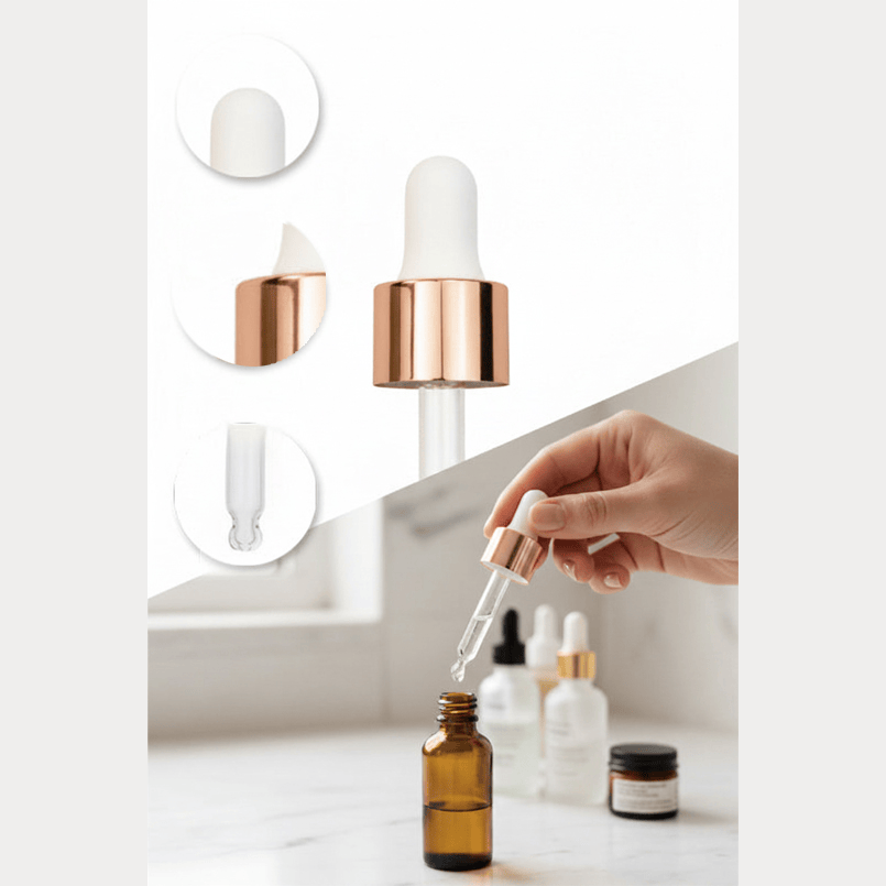 5ml White & Rose Gold Ball End Dropper Pipette