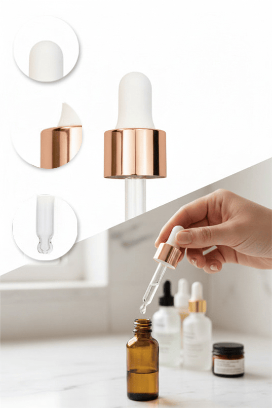 5ml White & Rose Gold Ball End Dropper Pipette