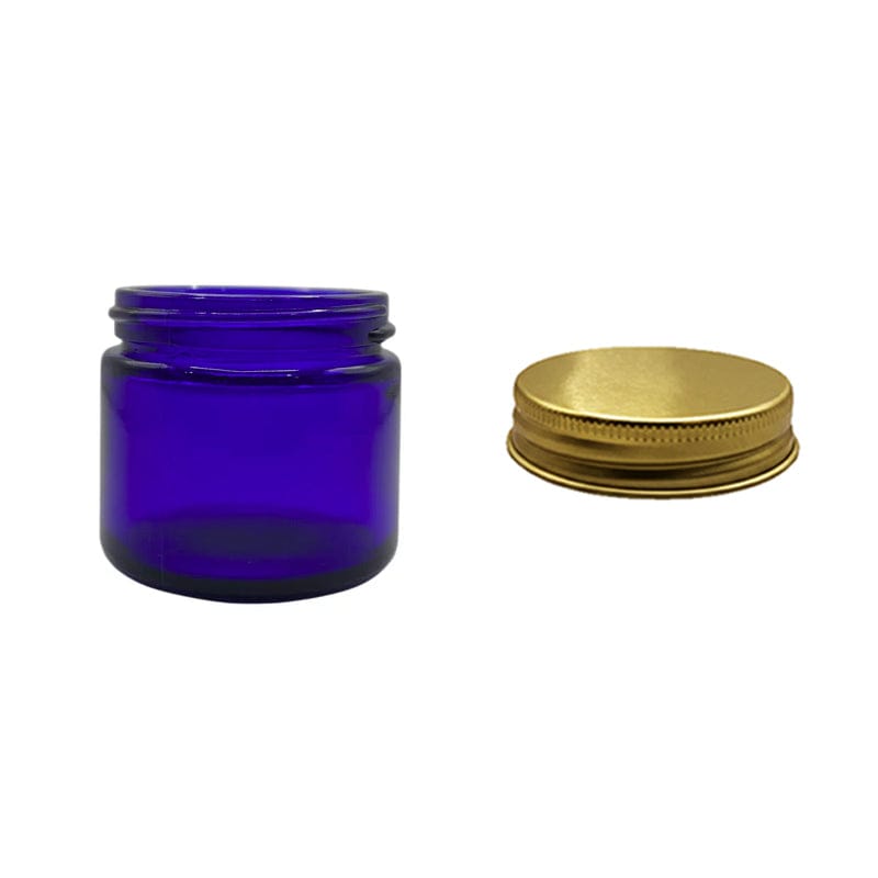 60ml Blue Glass Jar With Gold Aluminium Lid