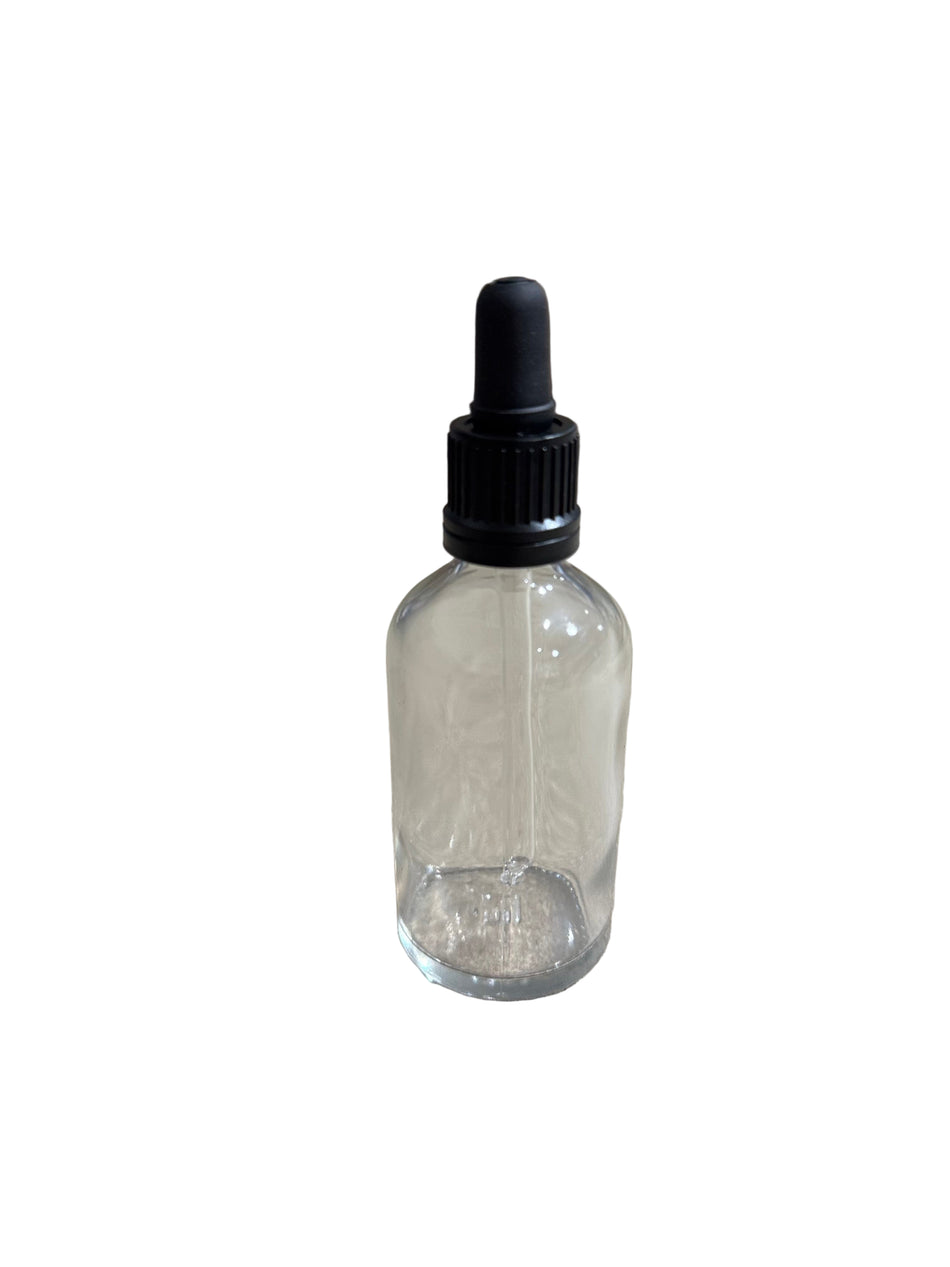 60ml Clear Glass Dropper Bottle With Tamper Evident Canted Ball Ended Pipette