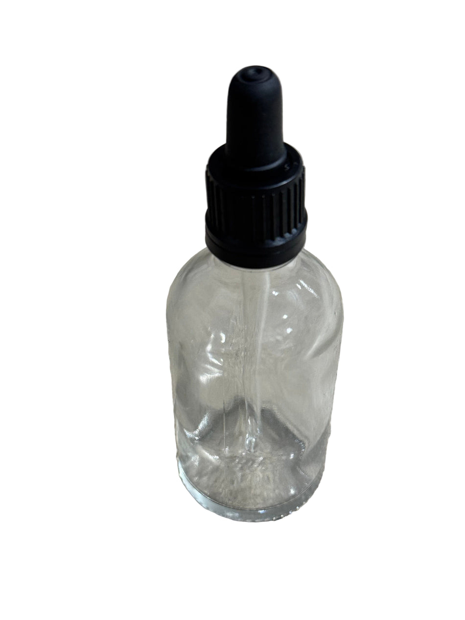 60ml Clear Glass Dropper Bottle With Tamper Evident Canted Ball Ended Pipette