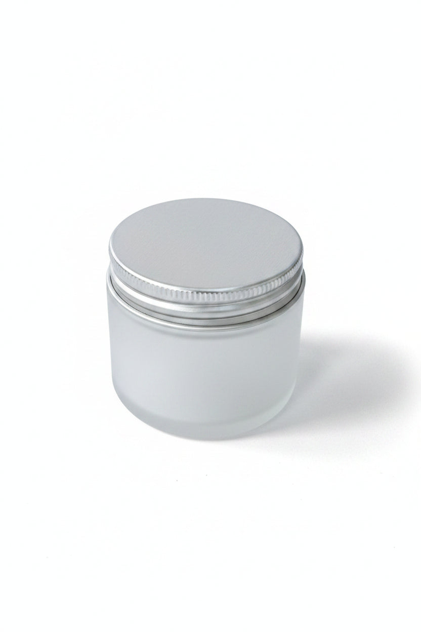 60ml Frosted Clear Glass Jar, For Creams, butters, and natural beauty brands