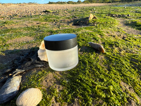 60ml Frosted Clear Glass Jar with Black ABS Lid