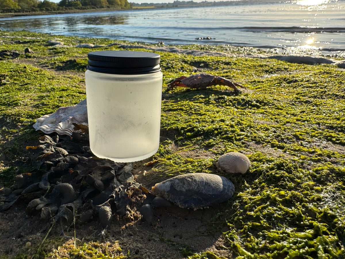 60ml Frosted Clear Glass Jar with Matte Black Aluminium Lid
