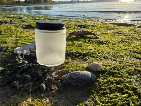 60ml Frosted Clear Glass Jar with Matte Black Aluminium Lid
