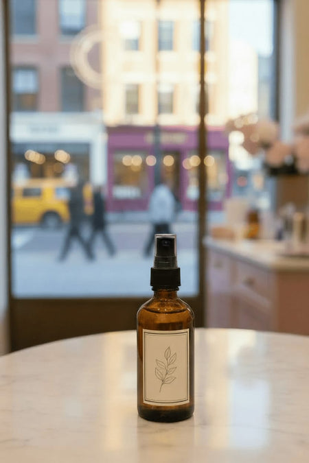 Amber Bottle with Black Lotion pump and clear overcap
