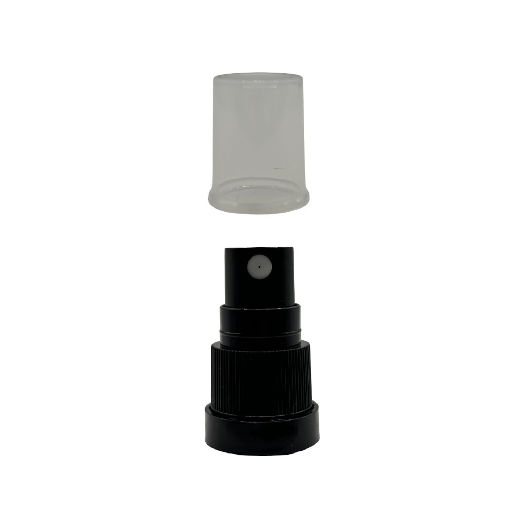 10ml Amber Glass Dropper Bottle with Black TE Atomiser - Pack of 12