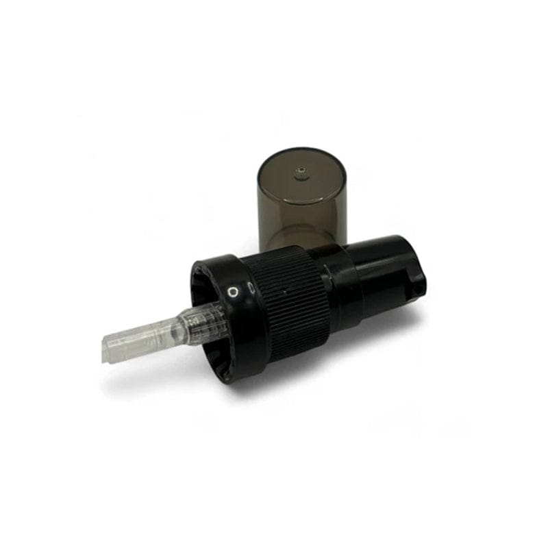 Black Tamper Evident Lotion Pump with tinted dark cap