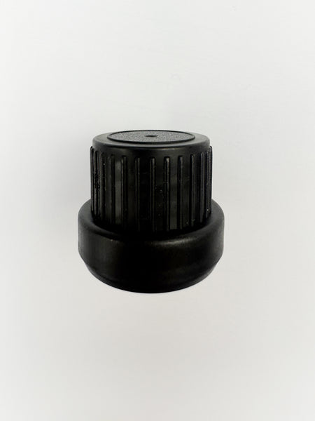 Black Tamper Evident Ribbed Cap (Type III) DIN18