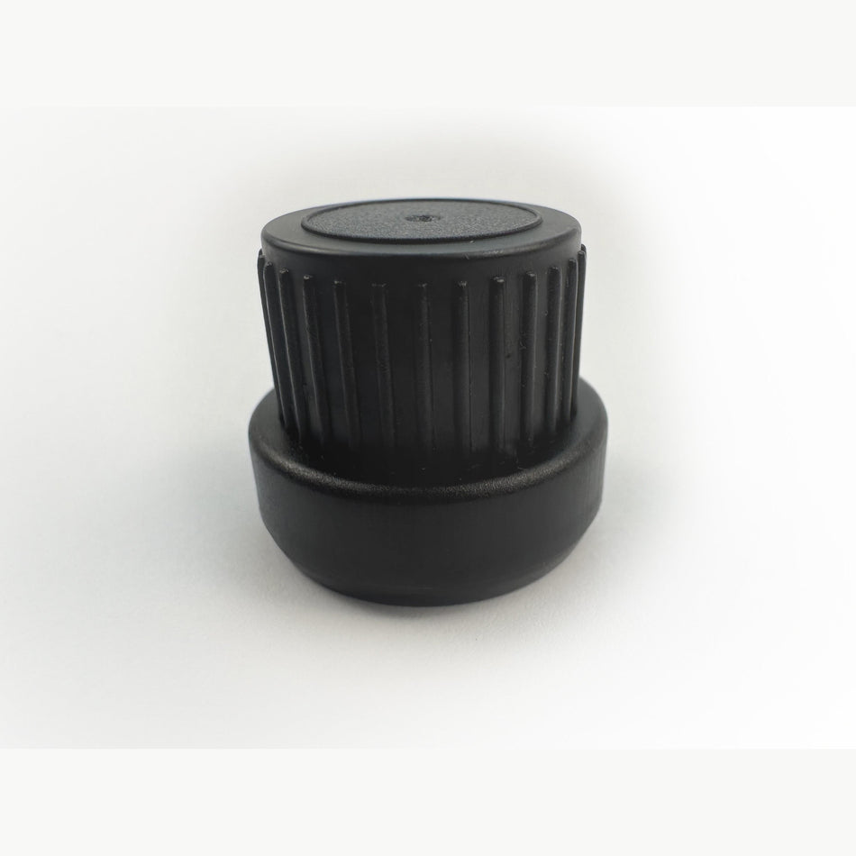 Black Tamper Evident Ribbed Cap (Type III) DIN18
