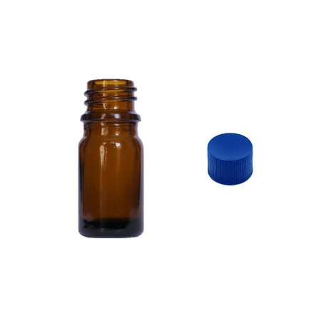 5ml Premium Amber Glass Dropper Bottle with Blue PP Wadded Cap DIN 18mm
